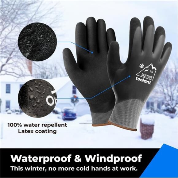 Winter Work Gloves for Men and Women, Touchscreen, Waterproof Gloves for Working - Picture 3 of 8